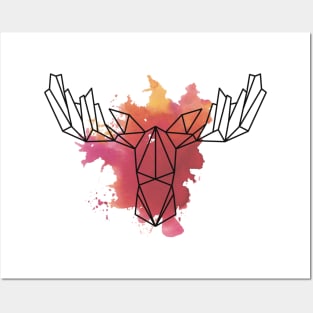 Geometric moose Posters and Art